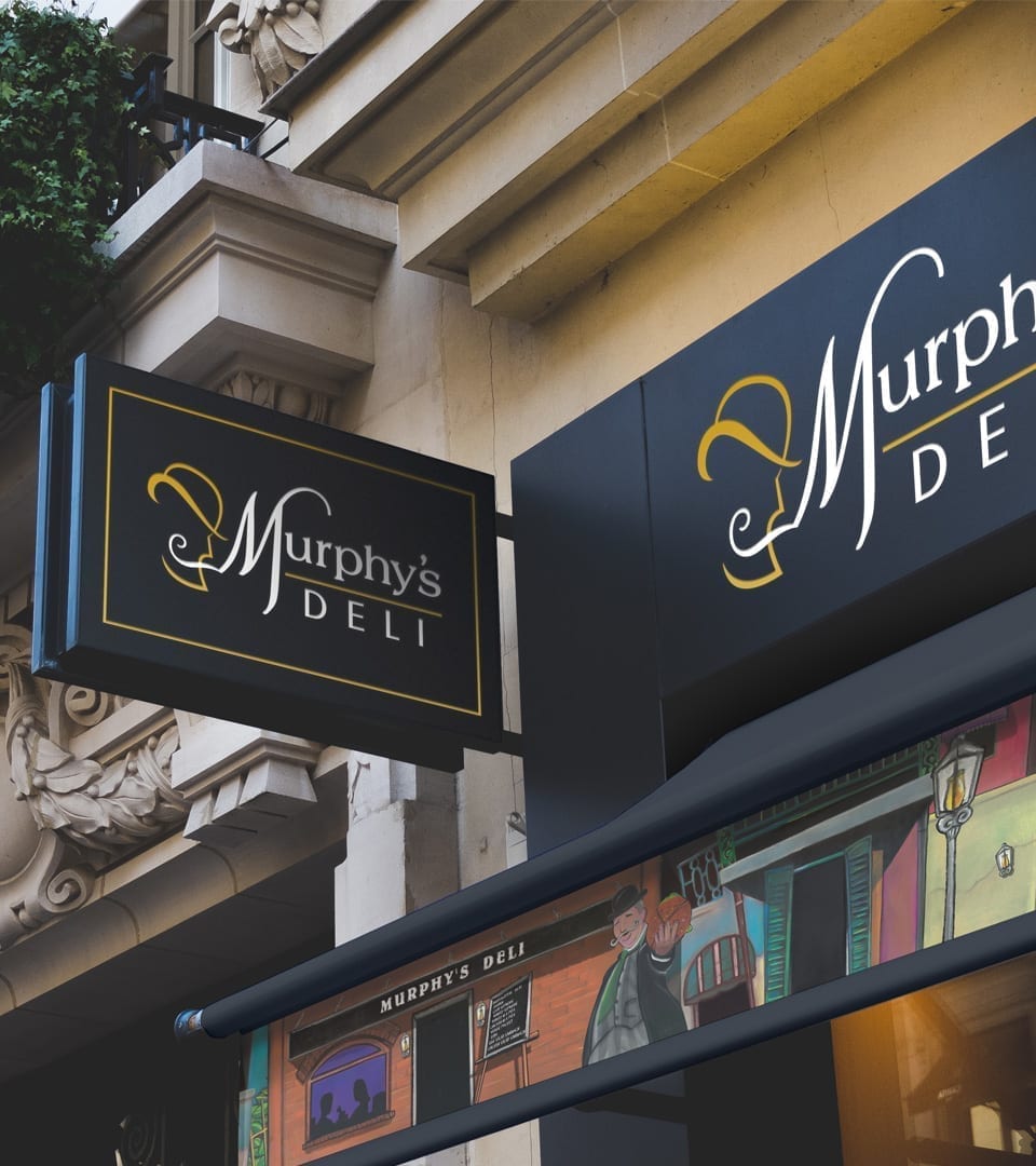 Murphys Deli store front brand design